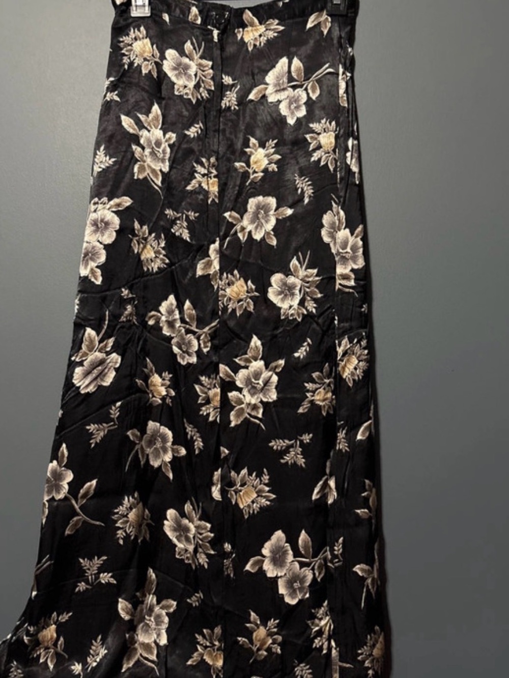 Vintage Black Floral Maxi Skirt - Streetwear